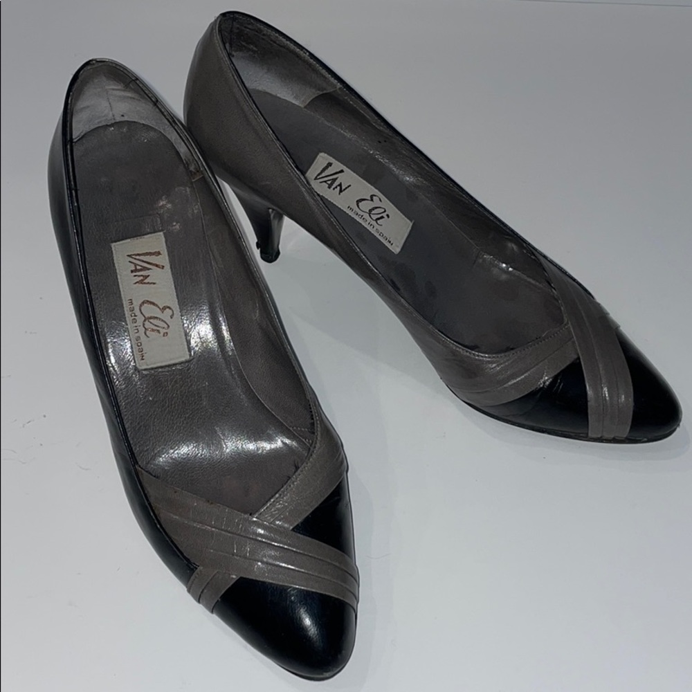 Van Eli black/gray heels Size 5 1/2